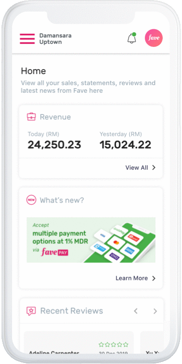 FaveBiz digital merchant platform